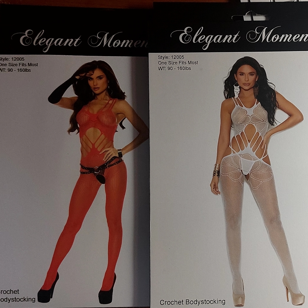 Crochet Suspender Bodystockings with Open Crotch Adult Woman